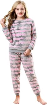 V.&GRIN Women Fleece Pajamas, Mushy Cozy Pullover Sweatshirt Pants Set ... - Image 2