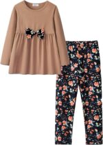 Yekaty Ladies Clothes Set 2 Pcs Floral Delicate Crewneck Lengthy Sleeve Prime+L... - Image 2
