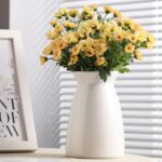 hjn White Flower Vase- Ceramic Vase for Decor, White vase for Flowers,... - Image 2