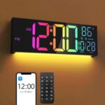 16.5" Giant LED Wall Clock with Bluetooth Sync, Evening Gentle, DST, 2 Al... - Image 2