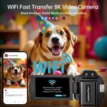 8K Video Digicam Camcorder 88MP UHD WiFi Vlogging Cameras for YouTube 1... - Image 5