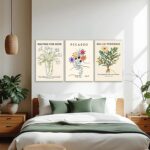 3Pcs Framed Picasso Flower Wall Artwork Daisy Canvas Prints Minimalist Lin... - Image 9