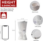 Totally Glazed White Ceramic Bow Vase 9.64 in Distinctive Cute Trendy Decorat... - Image 3