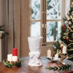 Totally Glazed White Ceramic Bow Vase 9.64 in Distinctive Cute Trendy Decorat... - Image 6