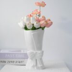 Totally Glazed White Ceramic Bow Vase 9.64 in Distinctive Cute Trendy Decorat... - Image 8