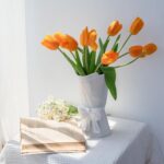 Totally Glazed White Ceramic Bow Vase 9.64 in Distinctive Cute Trendy Decorat... - Image 10