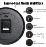 Geevon 12 Inch Atomic Wall Clock - Self-Setting Analog Clock with Auto... - Image 6
