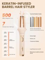 3-in-1 Automated Curling Iron & Straightener, Seaside Wave Curling Wand,... - Image 5