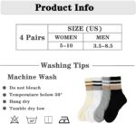 Womens Striped Crew Socks,Cotton Informal Cozy Athletic Calf Socks for W... - Image 5