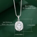 Birthstone Necklace 925 Sterling Silver Oval 5A Cubic Zirconia Pendant... - Image 5