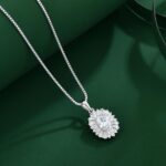Birthstone Necklace 925 Sterling Silver Oval 5A Cubic Zirconia Pendant... - Image 6