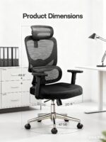 Marsail Ergonomic Workplace Chair with Adjustable Lumbar Help & 2D Hea... - Image 3