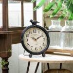 NIKKY HOME Classic Desk Clock with Hen, Metallic Desk Clocks Battery Op... - Image 3