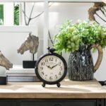 NIKKY HOME Classic Desk Clock with Hen, Metallic Desk Clocks Battery Op... - Image 4