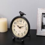 NIKKY HOME Classic Desk Clock with Hen, Metallic Desk Clocks Battery Op... - Image 5