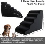 5 Step Pet Stairs Ramp for Excessive Beds Sofas 23-30 Inch with Sturdy Non ... - Image 3