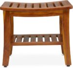 Teak Bathe Bench 21 Inch, Absolutely Assembled Wooden Bathtub Stool for Bathe ... - Image 4