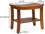 Teak Bathe Bench 21 Inch, Absolutely Assembled Wooden Bathtub Stool for Bathe ... - Image 5