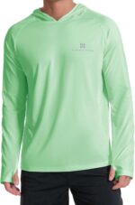 Males's Solar Safety Hoodie UPF 50+ Fishing Lengthy Sleeve Rash Guard Shi... - Image 4