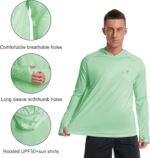 Males's Solar Safety Hoodie UPF 50+ Fishing Lengthy Sleeve Rash Guard Shi... - Image 5