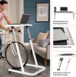 Bike Desk - Rolling Laptop computer Cart for Stationary Bike or Coach - Adjus... - Image 3