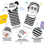 Child Socks & Wrist Rattles Toys for 0-12 Month,Black And White Excessive Co... - Image 4