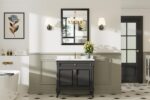 28x36 Inch Black Rest room Mirror for Wall, Thick Steel Framed Rectangl... - Image 3