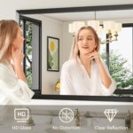 28x36 Inch Black Rest room Mirror for Wall, Thick Steel Framed Rectangl... - Image 4