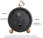 JUSTUP Desk Clock, Classic Non-Ticking Desk Desk Alarm Clock Battery... - Image 6