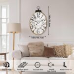 Massive Wall Clocks, 29 Inch-Excessive Outsized Oval French Classic Farmhous... - Image 3