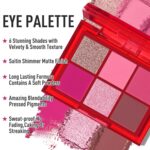 BOBISUKA Eyeshadow + Matte Lipstick Make-up Package, 6 Colours Pink Rose Plu... - Image 3