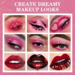 BOBISUKA Eyeshadow + Matte Lipstick Make-up Package, 6 Colours Pink Rose Plu... - Image 6