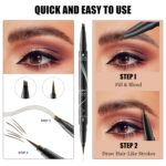 Microblading Eyebrow Pen Waterproof - Eyebrow Pencil Magical 2-in-1 Du... - Image 4