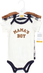 Hudson Child Unisex Child Cotton Bodysuits, Brown Navy Mamas Boy 3-Pack,... - Image 3