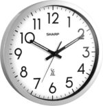 Sharp Atomic Analog Wall Clock - 12" Silver Brushed End - Units Auto... - Image 3