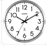 Sharp Atomic Analog Wall Clock - 12" Silver Brushed End - Units Auto... - Image 5