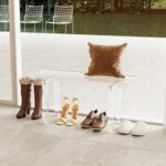 Sumerflos Acrylic Entryway Bench - 35" Clear Shoe Storage Bench for Be... - Image 9