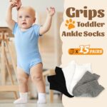 HYCLES 15 Pairs Toddler Socks, Youngsters Grip Socks for 6-12 Month 1-7 Yr... - Image 3