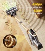 RENDOW Cordless Vacuum Cleaner, 550W 45Kpa Stick Vacuum, 65Mins Vacuum... - Image 3