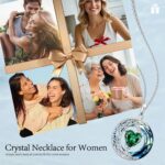 Birthstone Necklace for Girls Celtic Moon Pendant Blue Crystal Necklac... - Image 7