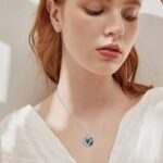 Birthstone Necklace for Girls Celtic Moon Pendant Blue Crystal Necklac... - Image 8