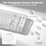 YUNZII X71 Wi-fi Sizzling Swappable Clear Mechanical Keyboard with... - Image 5