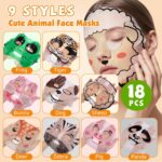 18 Pack Animal Face Masks for Children, Bulk Sheet Face Masks Skincare for ... - Image 4