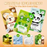 18 Pack Animal Face Masks for Children, Bulk Sheet Face Masks Skincare for ... - Image 5