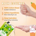 18 Pack Animal Face Masks for Children, Bulk Sheet Face Masks Skincare for ... - Image 6