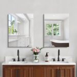 Frameless Mirror, 18x24 Mirrors for Wall, Rectangle Lavatory Mirror fo... - Image 4