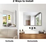 Frameless Mirror, 18x24 Mirrors for Wall, Rectangle Lavatory Mirror fo... - Image 6