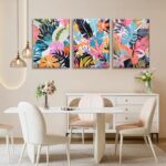 Framed 3Pcs Tropical Floral Wall Artwork Colourful Canvas Prints with Tropi... - Image 5