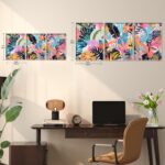 Framed 3Pcs Tropical Floral Wall Artwork Colourful Canvas Prints with Tropi... - Image 10
