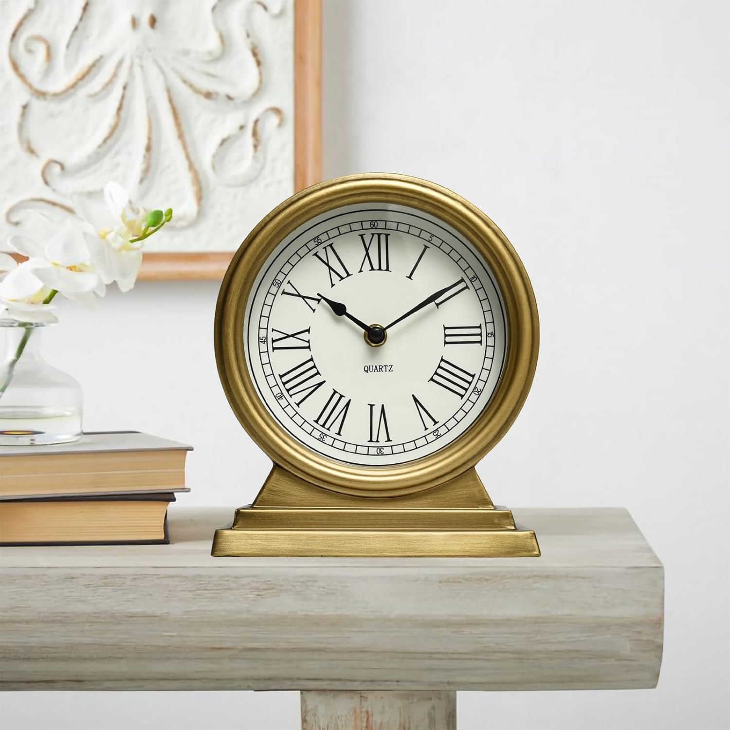 Gold Mantle Clock – Classic Fashion Desk Clock for Dwelling Room Décor,Vi... - Image 3